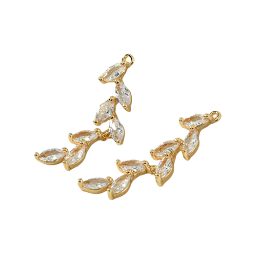 Gold Trellis Cubic Zirconia Charm