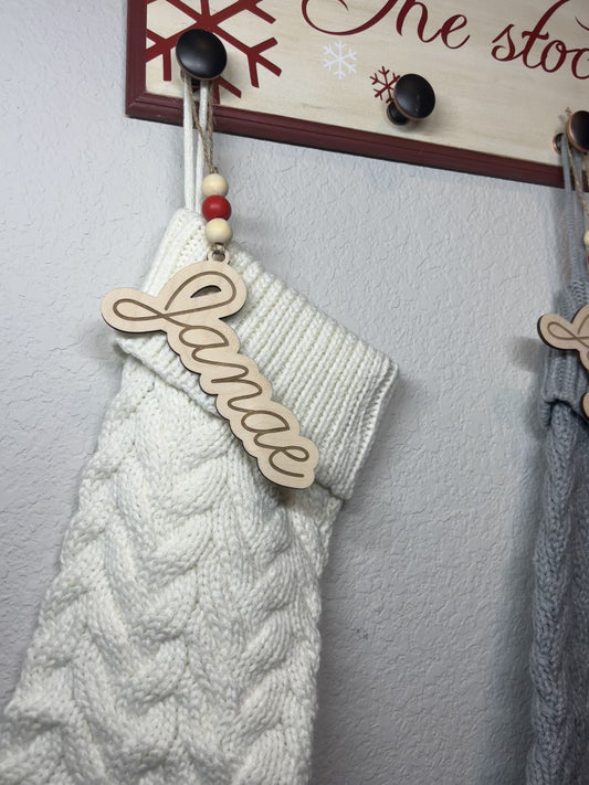 Personalized Wood Stocking Tag