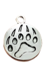 Silver Bear Paw Print Charm